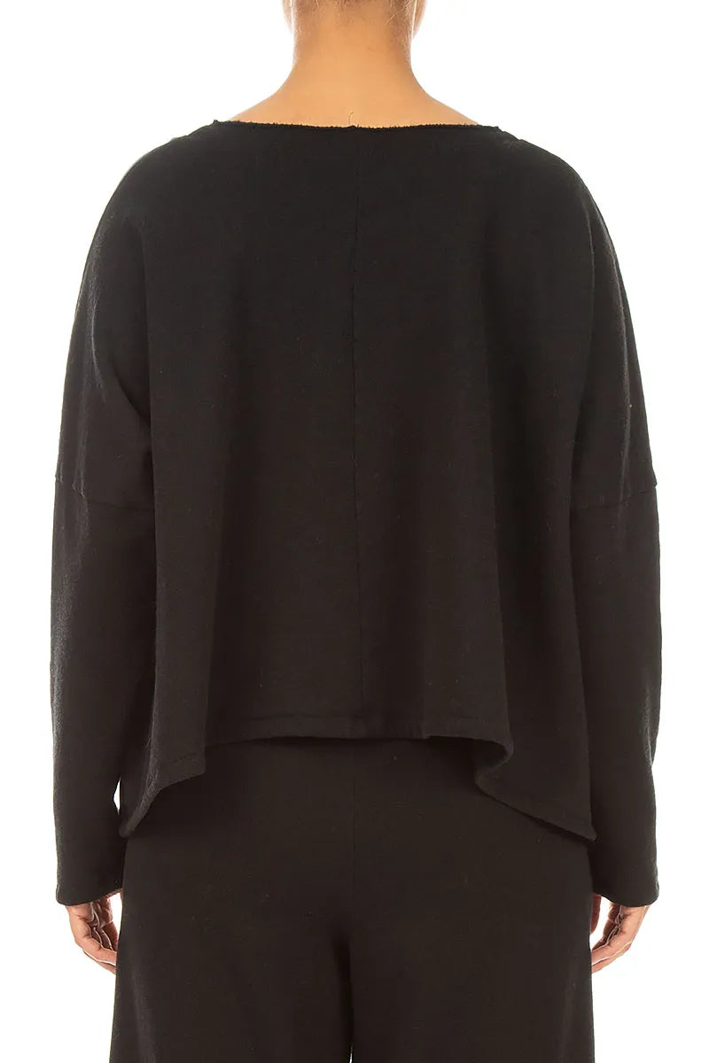 Boxy Black Cashmere Cotton Jumper 2