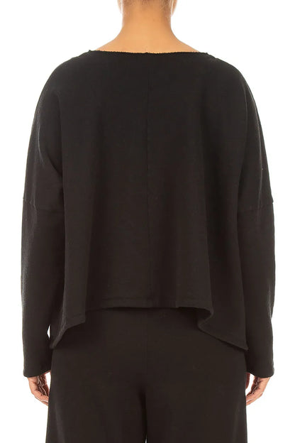 Boxy Black Cashmere Cotton Jumper 2