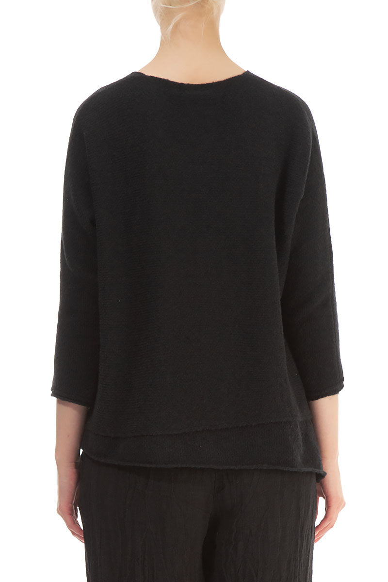 Boxy Black Wool Sweater
