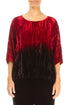 Boxy Cherry Red Silk Velvet Ombré Blouse 1