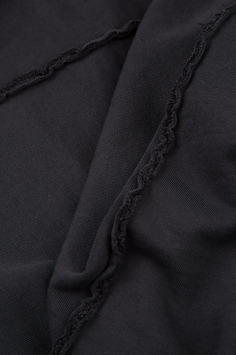 Boxy Cowl Neck Black Cotton Jumper 5