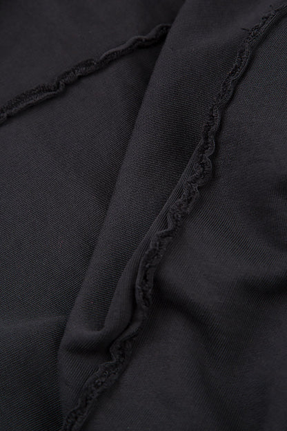 Boxy Cowl Neck Black Cotton Jumper 5