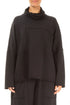 Boxy Cowl Neck Black Cotton Jumper 1