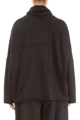 Boxy Cowl Neck Black Cotton Jumper 2