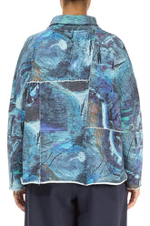 Boxy Cowl Neck Blue Reverie Cotton Jumper 2