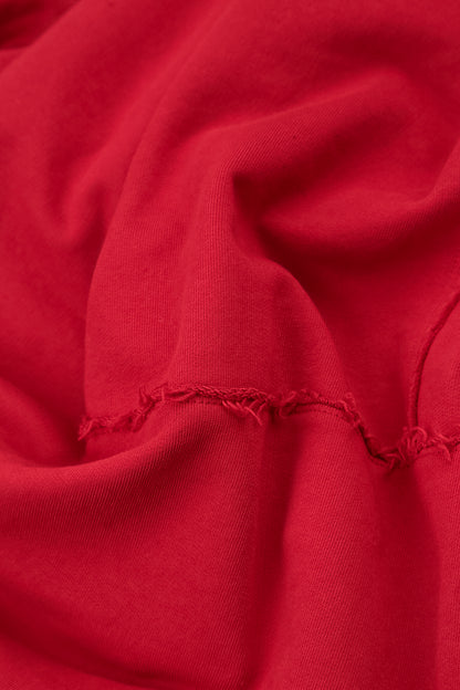 Boxy Cowl Neck Cherry Red Cotton Jumper 5