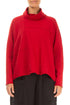 Boxy Cowl Neck Cherry Red Cotton Jumper 1