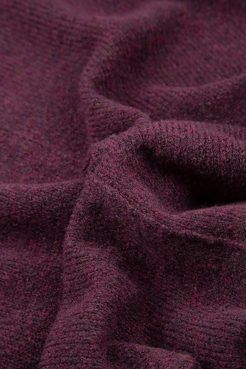 Boxy Cowl Neck Mulberry Wool Sweater