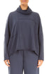 Boxy Cowl Neck Slate Blue Cotton Jumper 1