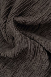 Boxy Forest Brown Crinkled Silk Blouse 5