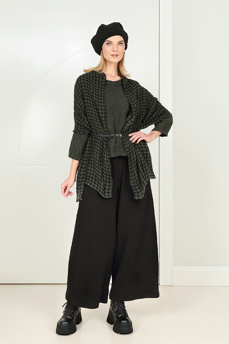 Boxy Forest Mist Mélange Linen Blouse 6