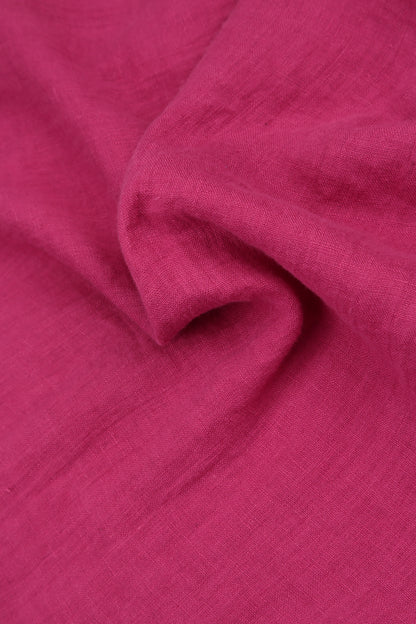 Kastige Bluse aus Fuchsiatüll-Leinen