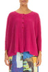 Boxy Fuchsia Linen Cardigan 1