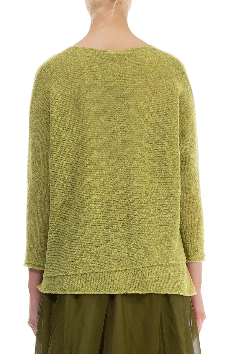 Boxy Golden Lime Wool Sweater