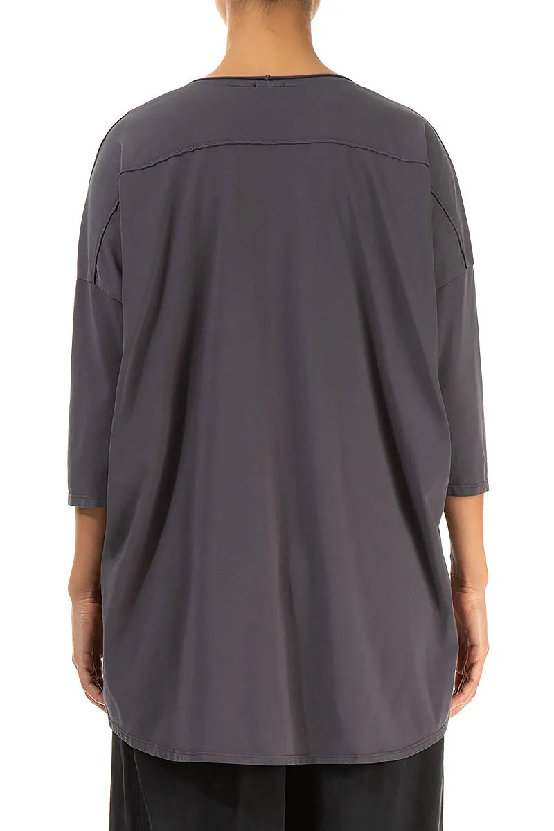 Boxy Graphite Cotton Blouse 2