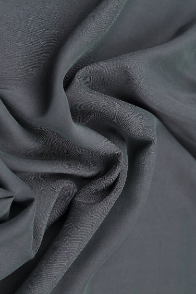 Boxy Graphite Silk Bamboo Blouse