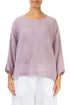 Boxy Lilac Gauze Linen Blouse 1