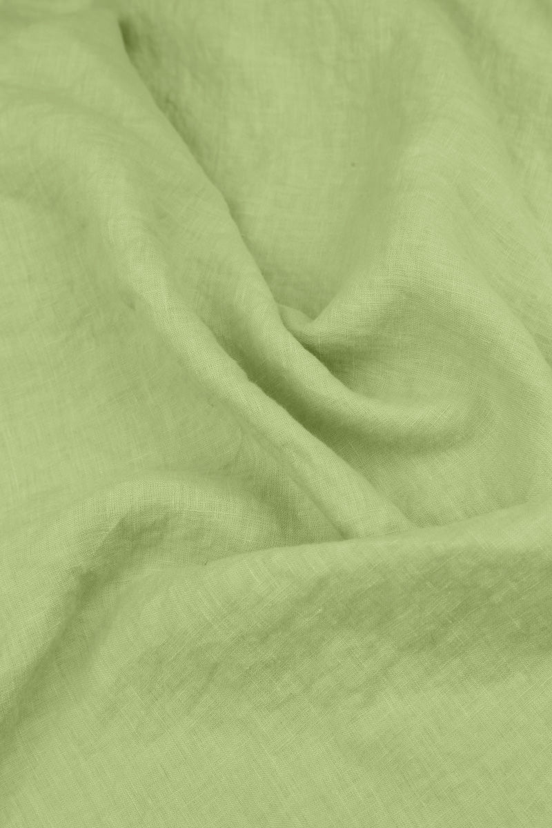 Kastige Bluse aus Leinenmusselin in Limette