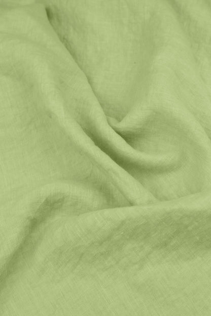 Kastige Bluse aus Leinenmusselin in Limette