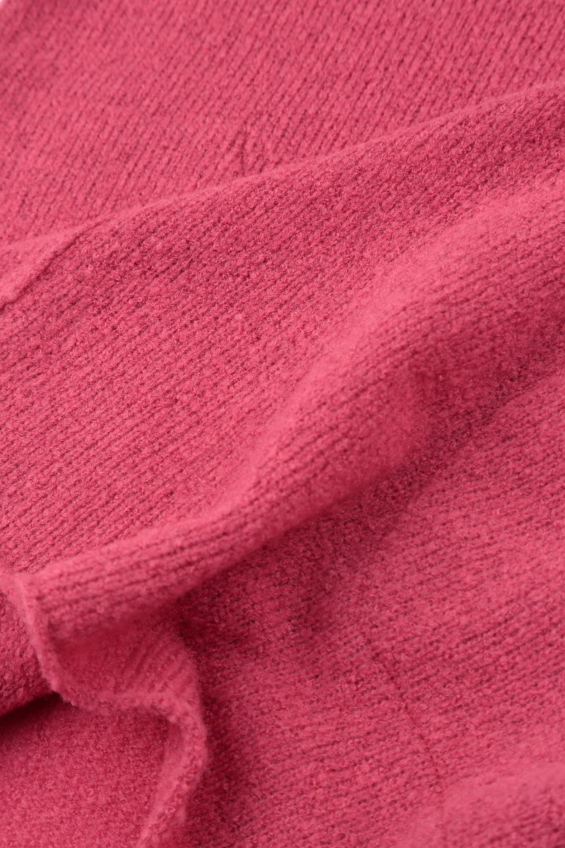 Boxy Longer Back Pink Punch Wool Sweater 5