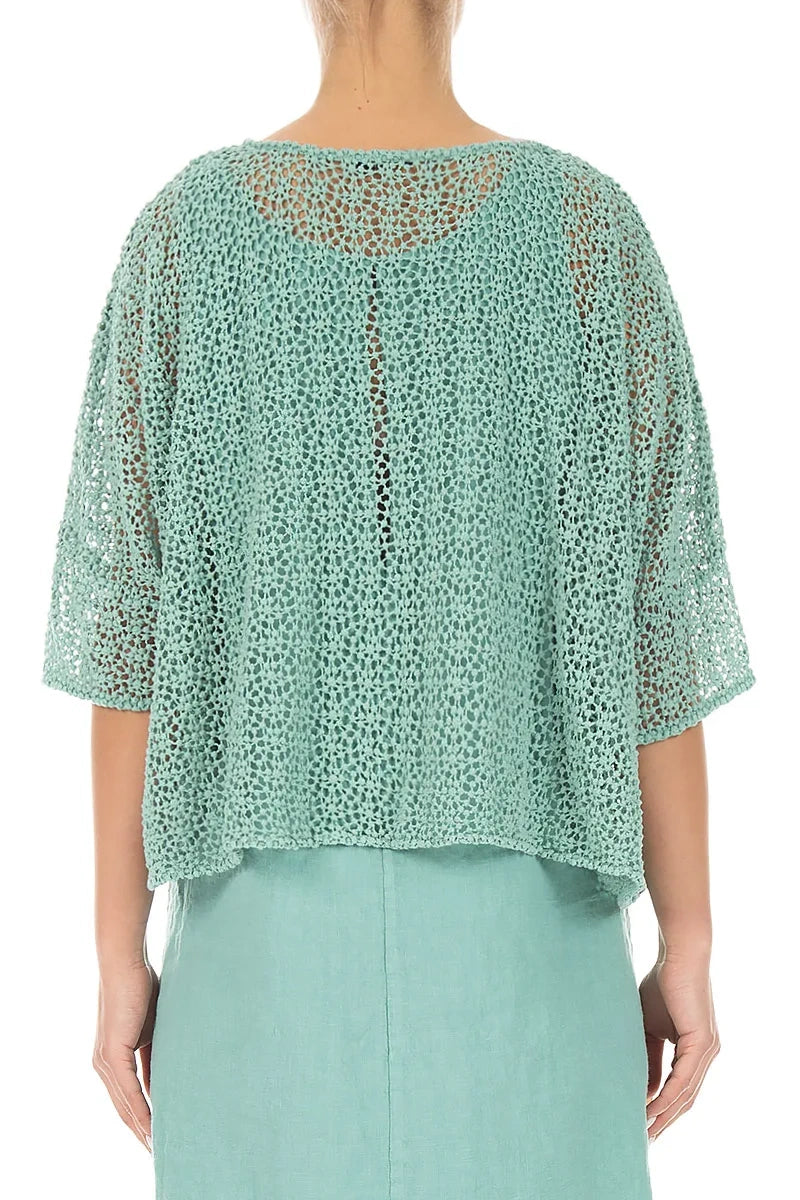 Boxy Mint Broderie Cotton Blouse 2