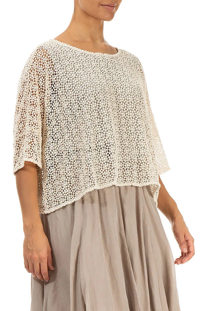 Boxy Off White Broderie Cotton Blouse 3