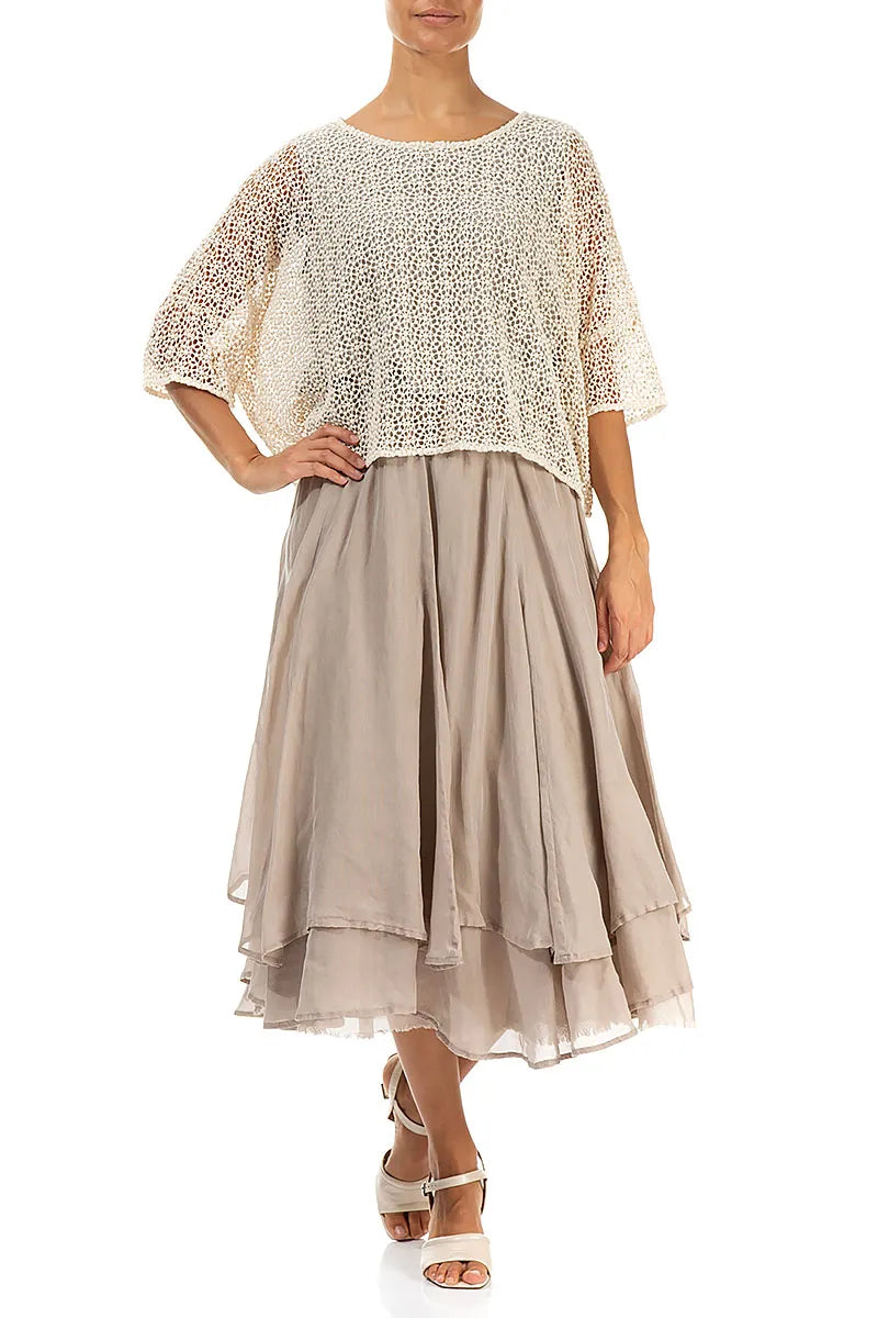 Boxy Off White Broderie Cotton Blouse 4