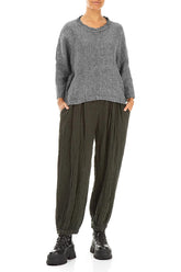 Boxy Grey Mélange Linen Blouse 4