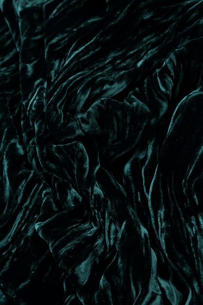 Boxy Peacock Crumpled Silk Velvet Blouse 5