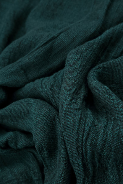 Boxy Peacock Mélange Linen Blouse 5