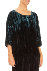 Boxy Peacock Silk Velvet Ombré Blouse 3