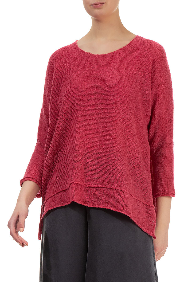 Boxy Pink Punch Wool Sweater 3