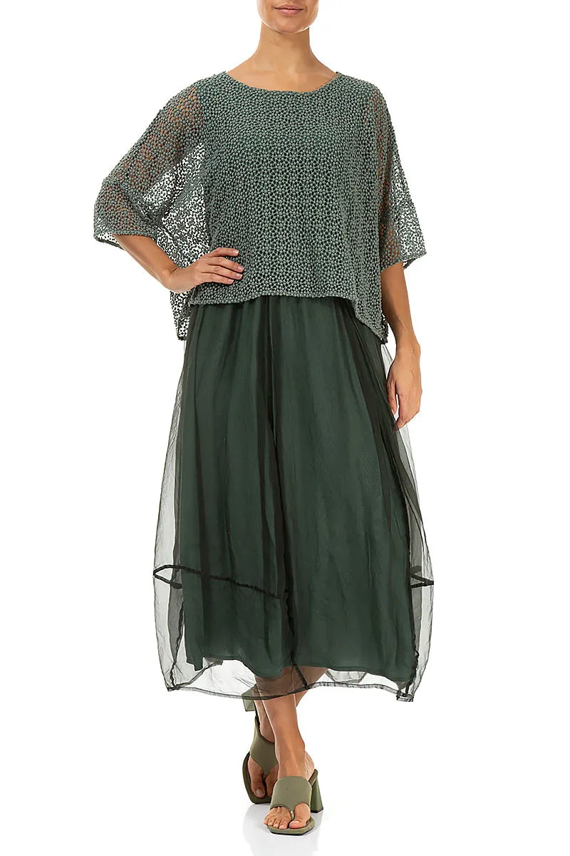 Boxy Sage Broderie Cotton Blouse 4