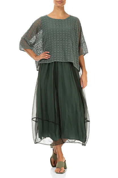 Boxy Sage Broderie Cotton Blouse 4