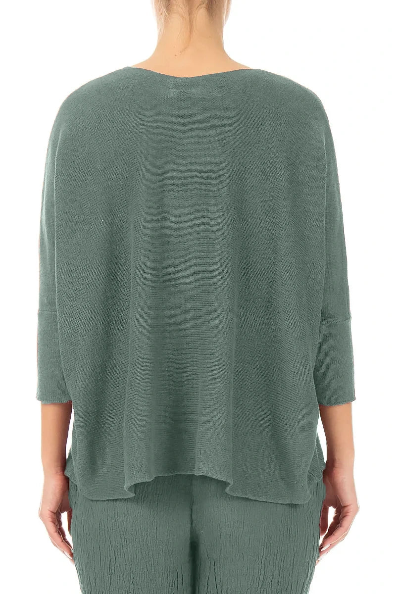 Boxy Sage Linen Cardigan 2