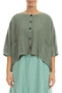 Boxy Sage Linen Jacket 1