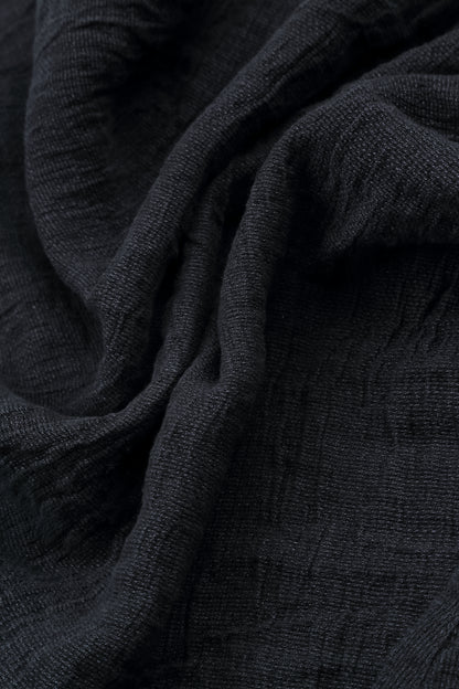 Boxy Slate Blue Mélange Linen Blouse 5