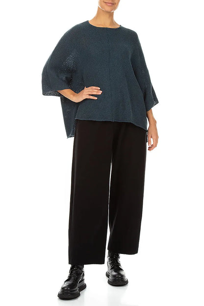 Boxy Slate Blue Merino Wool Jumper 4