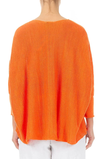 Boxy Spiced Orange Linen Cardigan