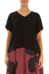 Boxy V-Neck Black Linen Vest 1