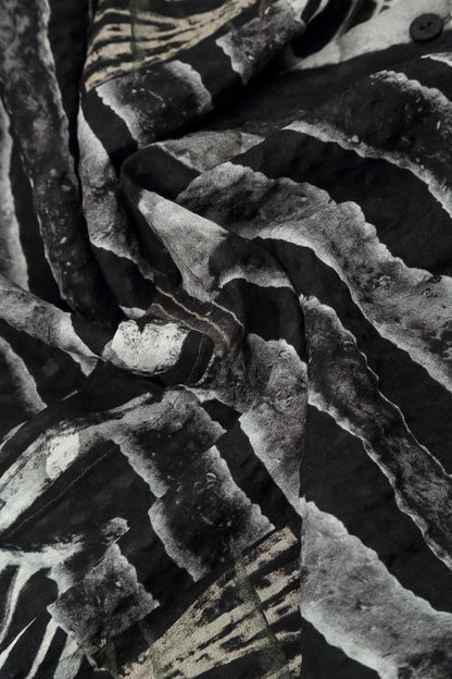 Boxy Wild Ink Textured Silk Shirt