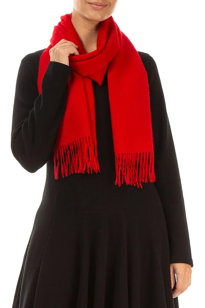 Bright Red Mulberry Silk Scarf 3