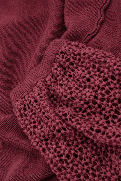 Broderie Sleeve Antique Ruby Linen Jumper 6