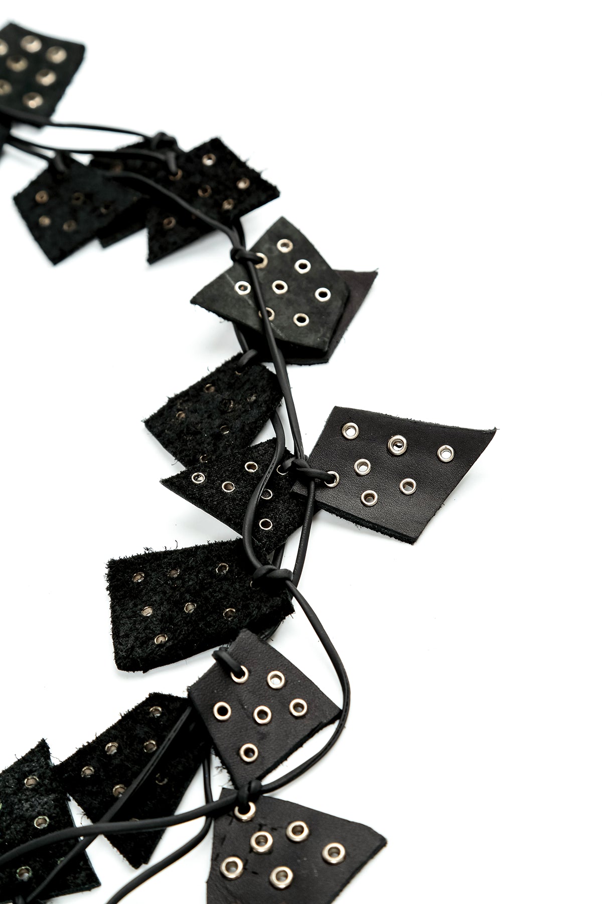 Bronze Halo Black Leather Necklace