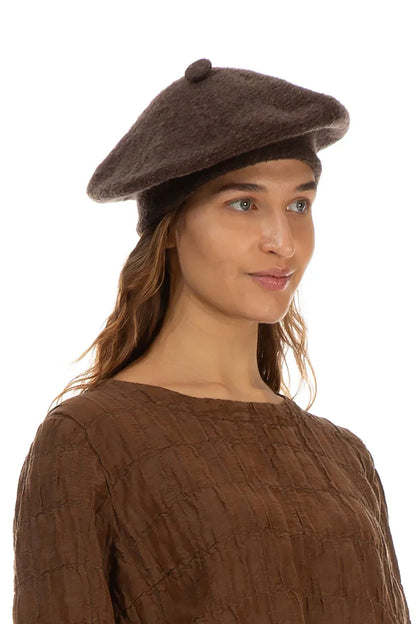 Brown Knitted Wool Beret 3