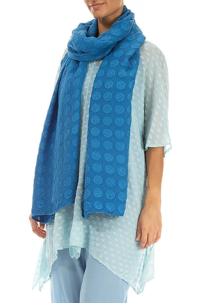 Bubble Cobalt Blue Silk Scarf