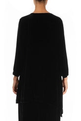 Bubble Pattern Black Silk Velvet Tunic 2