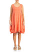 Bubble Pattern Coral Linen Midi Dress 1