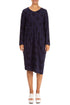 Bubble Pattern Dark Purple Linen Midi Dress 1