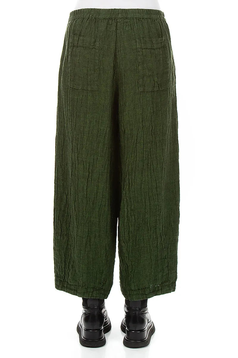 Bubble Shamrock Green Mélange Linen Trousers